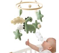 LEKEFETO Carillón de viento para bebé, dinosaurio con estrellas y nubes, decoración de cuna móvil, juguete sensorial, regalo para niños y niñas