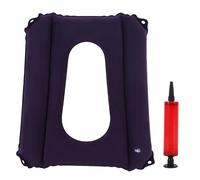 LEKEFETO Cojín de aire antiescaras para pacientes con orificio: cojín inflable para ascensor, cojín de asiento inflable ortopédico para dolor de coxis y espalda, almohada de viaje portátil, cojín de