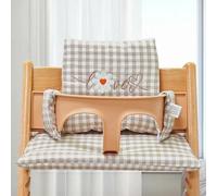 LEKEFETO Cojín de asiento para trona Stokke Tripp Trapp: asiento de silla alta antideslizante, revestimiento laminado, cojín de asiento de bebé de algodón orgánico, lavable a máquina, fijación fácil