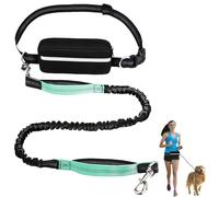 LEKEFETO Correa para correr para perros, con costuras reflectantes, 2 en 1 con asas duales, para perros grandes y medianos de 120 a 183 cm