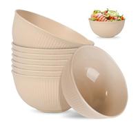 LEKEFETO Cuencos para cereales, 8 unidades: 680 ml, irrompible, reutilizable, sin BPA, cuencos de plástico, aptos para microondas y lavavajillas