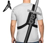 LEKEFETO Espada retro medieval hombro espalda vaina rana, soporte ajustable para espada Katana, soporte para espada Katana, cinturón de espada de PU, para cosplay y samurai - Negro