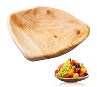 LEKEFETO Frutero de madera natural: cuenco de madera creativo irregular, ensaladera de madera, cuenco de madera natural hecho a mano, para frutas, ensaladas, dulces y aperitivos, 25-29 cm
