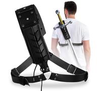 LEKEFETO - Funda para Espada Medieval Retro, Funda para Hombro, Funda para Espada, Funda para Espada Katana, cinturón de PU para recreaciones, Cosplay y samuráis (Negro)