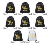 LEKEFETO JGA - Juego de 8 bolsas de gimnasio para mujer, con cordón, color negro y blanco, 42 x 34 cm, para despedida de soltera