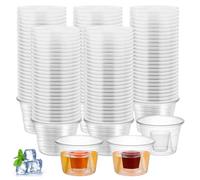LEKEFETO Juego de 100 vasos de chupito de plástico, 185 + 25 ml, reutilizables para fiestas y bodas