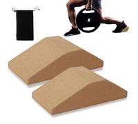 LEKEFETO Juego de 2 cuñas de corcho para sentadillas, cuñas para pantorrillas, antideslizantes, para talón elevado, cuña de movilización, para movilización, yoga, tobillera