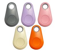 LEKEFETO Juego de 5 localizadores de llaves Bluetooth con alarma de 80 - 90 dB, buscador de objetos para bicicletas, mascotas, maletas, batería CR2032, multicolor, compatible con iOS/Android