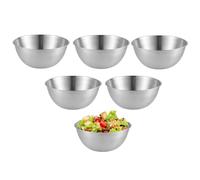 LEKEFETO Juego de 6 cuencos para mezclar de acero inoxidable, cuencos apilables de metal, ensaladera (diámetro de 16,8 cm)