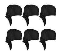 LEKEFETO Juego de 6 gorros de cocinero: gorro de cocinero para hombre y mujer, bandana ajustable, gorro de cocinero negro, gorro de higiene, gorro de trabajo, gorro de cocinero para restaurantes,