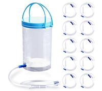 LEKEFETO - Juego de cubos para enema (1200 ml, incluye 10 tubos sin BPA (26 cm)
