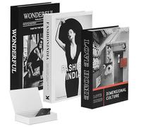 LEKEFETO Libros decorativos para decoración del hogar: 3 piezas de libros decorativos, caja de libros de anidación, caja de almacenamiento de libros decorativos, libros falsos decorativos, para