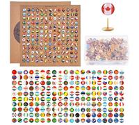 LEKEFETO - Puntinas decorativas de dibujo, 291 piezas, con placas de corcho, en metal, para tablero