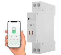 LEKEFETO Smart WiFi Switch Hutschriene 1P+N 16A-63A - Compatible con Alexa y Google Home, Tuya/Smart Life App - Temporizador, Control por voz, Protección contra sobrecorriente/sobretensión, carril DIN