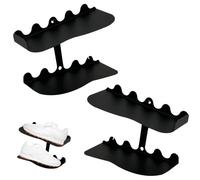 LEKEFETO Soporte de Pared para Zapatillas Set de 2, Estante de Zapatos Flotante de Metal, Expositor de Zapatos para Sala de Estar Dormitorio Negro, Compatible con Varias Tallas de Zapatillas