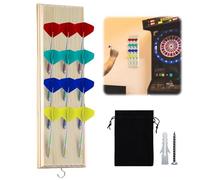 LEKEFETO Soporte para dardos de madera para 12 dardos, soporte para dardos de madera de alta calidad, práctico almacenamiento para dardos, para cualquier tipo de diana (color madera), Color madera