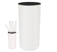 LEKEFETO Soporte universal para cuchillos sin cuchillos, color blanco, para todos los cuchillos de cocina, soporte redondo con inserto extraíble