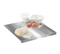 LEKEFETO Tabla de cortar de acero inoxidable, 30 x 30 cm, 1,5 cm de grosor, tabla de amasar de acero inoxidable para cocina, tabla de cortar para carne y verduras, encimera de acero inoxidable con
