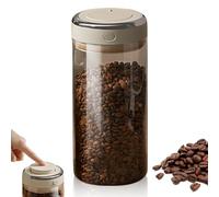 LEKEFETO Tarro de café hermético de cristal, 1700 ml, vacío, con válvula de salida e indicador de fecha, recipiente de café de 600 g, para granos de café, nueces, cacao, hojas de té, granos