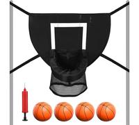 LEKEFETO Trampolín Canasta de Baloncesto Interior, Mini Canasta de Baloncesto Trampolín Accesorios con 4 Mini Balones de baloncesto y Bomba, Soporte de Basquetbol de Trampolín Protección Solar para