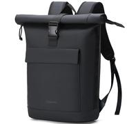 Lekeinchi Mochila Enrollable Hombre & Mujer - Rolltop Extensible Mochila Portátil 17" Impermeable Mochila Ordenador Casual Bolso para Viaje, Uni, Trabajo, 15-20L, Negro