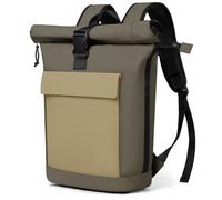 Lekeinchi Mochila Enrollable Hombre & Mujer - Rolltop Extensible Mochila Portátil 17" Impermeable Mochila Ordenador Casual Bolso para Viaje, Uni, Trabajo, 15-20L, Verde Militar