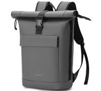 Lekeinchi Mochila Portátil Hombre Mujer 17" Impermeable - Rolltop Extensible, Compartimento Acolchado, Mochila Viaje/Trabajo/Escuela, 18-25L, Gris