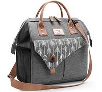 Lekesky Bolsa Termica Porta Alimentos Impermeable - Lonchera para Mujer con Gran Capacidad, Ideal para Trabajo, 15L, Gris