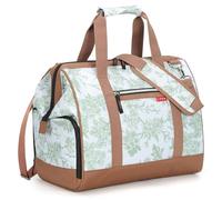 Lekesky Bolsas de viaje de fin de semana para mujer, bolsa de viaje de apertura grande de 33 l, bolsa de viaje para aerolíneas con compartimento para zapatos, Mi Green Silhouette, 33L, Bolsa de viaje