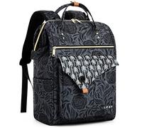 Lekesky Mochila Trabajo Mujer,Mochila Para Ordenador PortáTil De 15,6"Con Bolsillo Antirrobo Para El Trabajo, La Escuela, Los Viajes, Todos Los DíAs(Rosa negra)