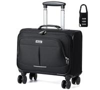 Lekespring Maletín con Ruedas para Portátil, Maleta de Negocios con Cerradura TSA, Compartimento para Portátil, Bolso de Viaje Impermeable, Negro