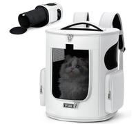 Lekespring Mochila extensible para gatos, mochila para perros, mochilas para mascotas, bolsa de transporte para perros y gatos de hasta 8 kg, mochila para gatos con correa de seguridad interior y