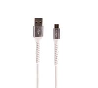 LEKI DENMARK Cable de carga USB a Micro USB, abrazadera de cable robusto, para móviles Android blanco, smartphones, tabletas, portátiles, Kindle, PS4, Smartwatch, auriculares (1.0, centímetros)