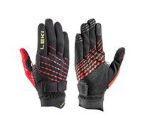LEKI Ultra Trail Breeze Shark - Guantes de Pesca (Talla 7), Color Negro y Rojo neón