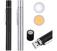 LEKIA Linterna Medica Recargable Linterna Enfermera, Linterna de Boligrafo Reutilizable Linterna Bolígrafo de Luz, Luces de Pluma Médicas con 2 Fuentes de Luz LED, Paquete de 2
