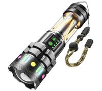 LEKIA Linternas LED Alta Potencia, Recargable 900000LM Potente Linterna de Camping, Zoom, 11 Modos de Luz, Batería de Larga Duración de 5000mAh, Impermeable Linterna para Camping Emergencia