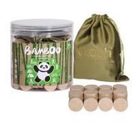 LEKOCH 100 Toallas Comprimidas Desechables de Bambú en Tabletas con Bolsa de Almacenaje para Viajes y Camping - Mini Toallitas Faciales Portátiles Marrón
