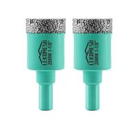 LEKOMESH Broca de Diamante - 2piezas 28MM Sierra de Corona con Vástago Triangular para Porcelánico Cerámica Mármol Granito Piedra Cuarzo,Punte Diamantate Brasate Sottovuoto