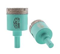 LEKOMESH Broca de Diamante - 2piezas 35MM Sierra de Corona con Vástago Triangular para Porcelánico Cerámica Mármol Granito Piedra Cuarzo,Punte Diamantate Brasate Sottovuoto