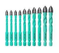 LEKOMESH Broca Diamante Porcelanico Coronas - 10piezas 6-12mm Brocas para Albañilería Hormigón para Madera, Plástico, Mampostería, Baldosas de Cerámica, Vástago Hexagonal de Cambio Rápido