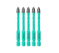 LEKOMESH Brocas para Albañilería Hormigón - 5 piezas 6mm Brocas Porcelanico de Carburo para Madera, Plástico, Mampostería, Cerámica, Hormigón, Mármol, Vástago Hexagonal de Cambio Rápido