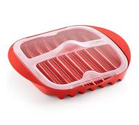 Lékué Base para cocinar Bacon al microondas, Microwave Bacon Cooker, Rojo