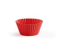 Lékué Base silicona platino para madalenas, Rojo, 6 unidades