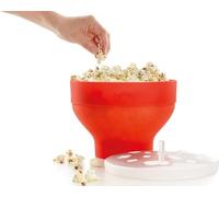Lékué Recipiente/Bol colapsable para cocinar Palomitas caseras y saludables, Silicona Platino Rojo, 2800 ml