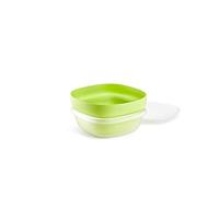 Lékué Colador 3 en 1 (Lavar, colar, almacenar) con tapa, silicona platino verde