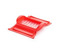 Lékué Estuche de vapor con bandeja, 1-2 personas, silicona platino rojo (650 ml)