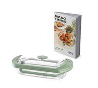 Lékué Estuche de vapor de vidrio transparente con libro de recetas en español, 2 personas, 750 ml