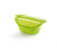 Lékué Estuche de Vapor Hondo con Bandeja 1,2 pers., silicona platino Verde, 0.5 l