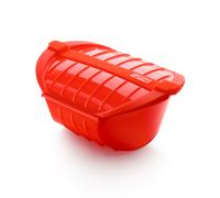 Lékué Estuche de vapor hondo con bandeja Lékué 3-4 p. Rojo