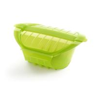 Lékué Estuche de Vapor hondo, silicona platino Verde, 3-4 personas (1000 ml)
